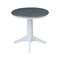 International Concepts Round 30 in Rd Top Ped Table, Dining Ht, White/Heather Gray, 30 W, 30 L, 29.9 in H, Wood K05-30RT-27B - alternate 2